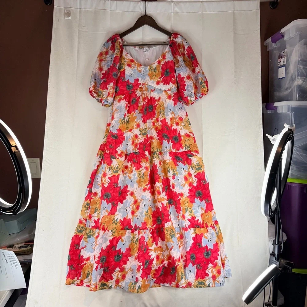 BALTIC BORN Women’s Size S Dress Midi Length NWT Floral Lined DENTON Style NEW